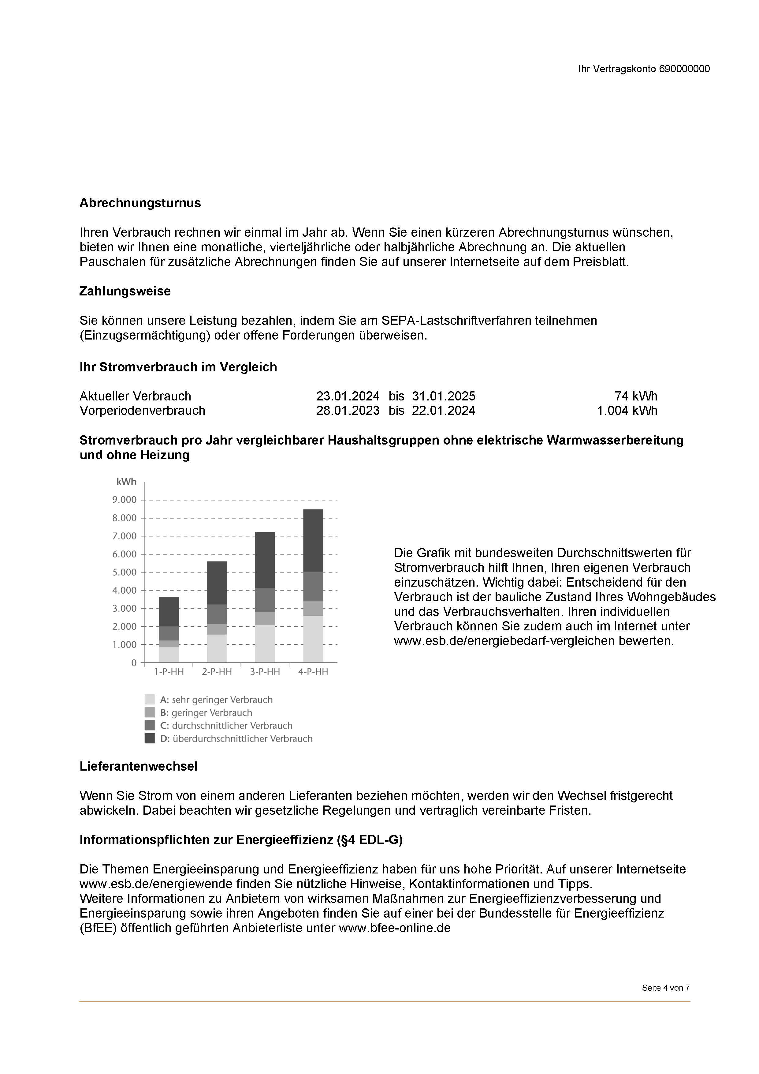 Seite vier der Jahresabrechnung Ökostrom wird erläutert