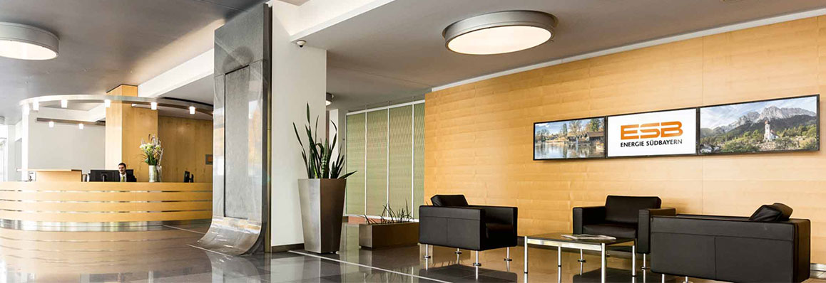 Eingangsbereich und Empfang der Energie Südbayern GmbH