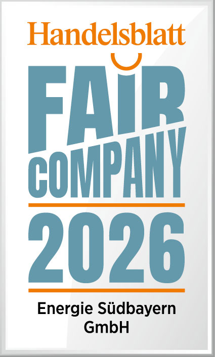 Auszeichnung des Handelsblatts für die Energie Südbayern GmbH als Fair Company 2024.