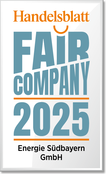 Auszeichnung des Handelsblatts für die Energie Südbayern GmbH als Fair Company 2024.