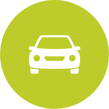 Icon mit Auto, steht für den Fuhrpark.