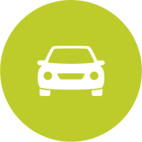 Icon mit Auto, steht für den Fuhrpark.